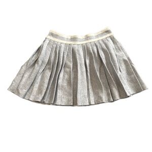 Aerie Wool Blend Knit Pleated Skirt Gray White Small NWT
